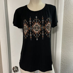 NWT WoMen’s Black Western Tshirt by Liberty Wear